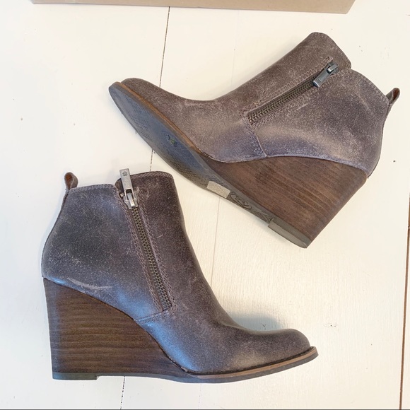 Lucky Brand Shoes - Lucky Brand Storm Gray Leather Booties 5 1/2M